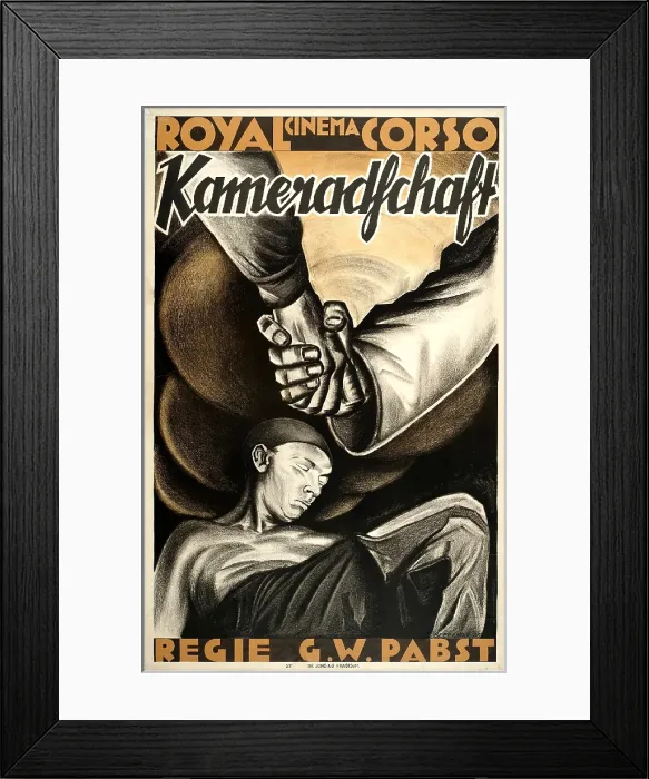 Framed Print : KAMERADSCHAFT, (aka COMRADESHIP, aka LA TRAGEDIE DE LA MINE), German poster art, 1931
