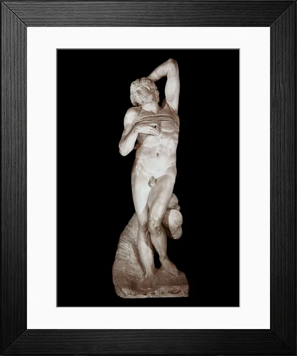 Framed Print : Michelangelo (1475-1564). Dying Slave. 1513 - 1516. Renaissance art. Cinquecento. Sculpture on marble. FRANCE. Paris. Louvre Museum. AISA / Everett Collection**US SALES ONLY**