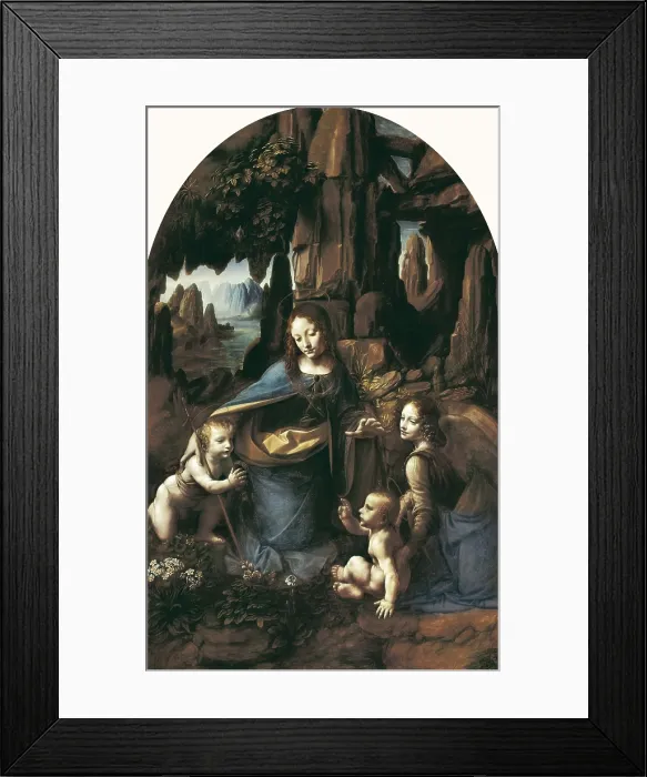 Framed Print : LEONARDO DA VINCI (1452-1519). The Virgin of the Rocks. 1506 - 1508. Oil on canvas.Representation of Infant Saint John adoring the Infant Christ accompanied by an angel Framed Print : LEONARDO DA VINCI (1452-1519). The Virgin of the Rocks. 1506 - 1508. Oil on canvas.Representation of Infant Saint John adoring the Infant Christ accompanied by an angel