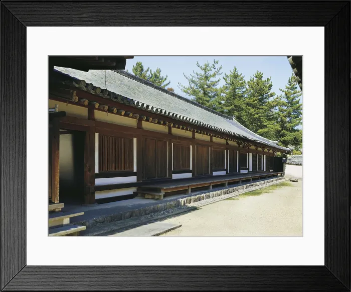Framed Print : JAPAN. HONSHU. NARA. Irakuga. Horyuji Temple. Wing of one of the pavilions of the eastern zone. Japanese art. Architecture. AISA / Everett Collection**US SALES ONLY** Framed Print : JAPAN. HONSHU. NARA. Irakuga. Horyuji Temple. Wing of one of the pavilions of the eastern zone. Japanese art. Architecture. AISA / Everett Collection**US SALES ONLY**