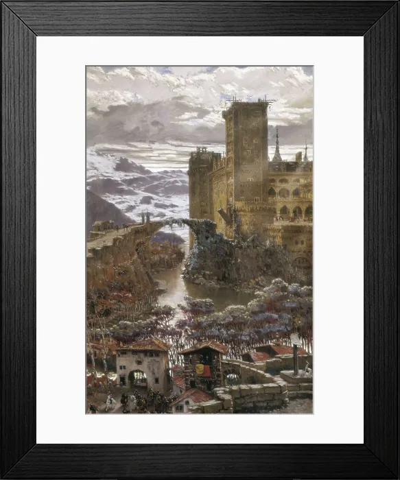 Framed Print : MUOZ i DEGRAIN, Antoni (1841-1924). Romanesque Castle. beg. 20th c. Oil on canvas. SPAIN. Valencia. San Pio V Fine Arts Museum. AISA / Everett Collection**US SALES ONLY**