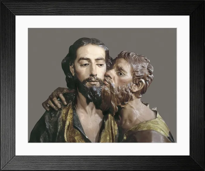 Framed Print : SALZILLO, Francisco (1707-1783). The Arrest or the Kiss of Judas. ca. 1765. Image of Holy Week. Baroque art. Sculpture on wood. SPAIN. Murcia. Salzillo Museum