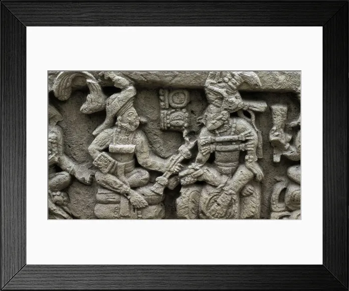 Framed Print : Hieroglyphic Staircase. 8th c. HONDURAS. Copn. Classical period. Detail. Maya art. Relief on rock. AISA / Everett Collection**US SALES ONLY**
