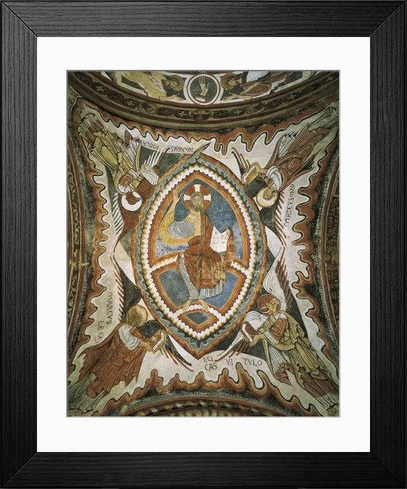 Framed Print : Royal Collegiate Church of San Isidoro. Royal Pantheon. 12th c. SPAIN. Len. Royal Collegiate Church of San Isidoro. Vault of Christ in Majesty and the Tetramorph. Romanesque art Framed Print : Royal Collegiate Church of San Isidoro. Royal Pantheon. 12th c. SPAIN. Len. Royal Collegiate Church of San Isidoro. Vault of Christ in Majesty and the Tetramorph. Romanesque art