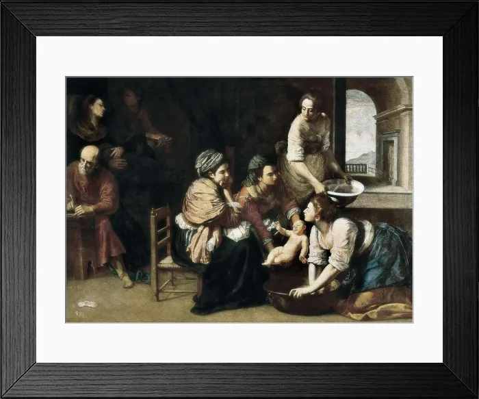 Framed Print : GENTILESCHI, Artemisia (1597-1651). Birth of St John the Baptist. ca. 1635. Baroque art. Oil on canvas. SPAIN. Madrid. Prado Museum. AISA / Everett Collection**US SALES ONLY**