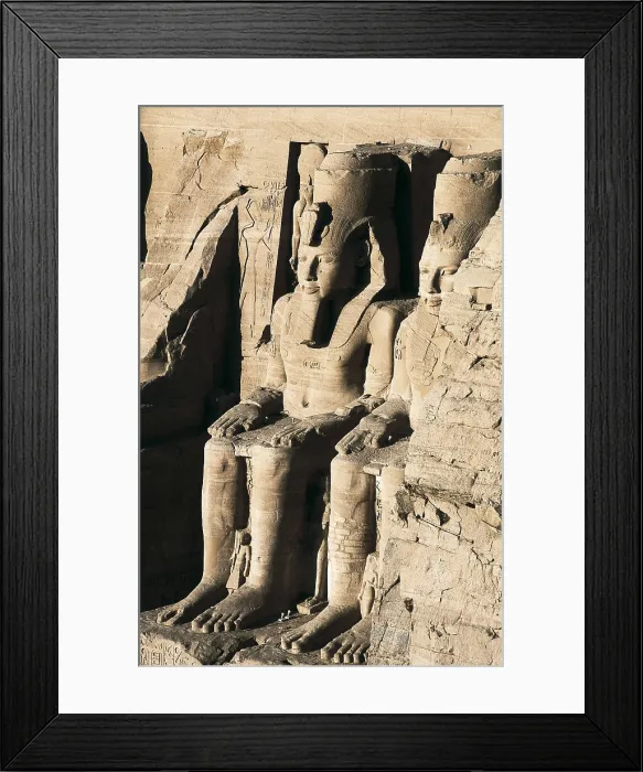 Framed Print : Great Temple of Rameses II. EGYPT. Abu Simbel. Great Temple of Rameses II. Two of the four colossus at the entrance of the temple. Egyptian art. New Kingdom Framed Print : Great Temple of Rameses II. EGYPT. Abu Simbel. Great Temple of Rameses II. Two of the four colossus at the entrance of the temple. Egyptian art. New Kingdom