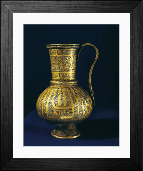 Framed Print : Jug with silver inlays from the 14th c. Islamic art. Jewelry. EGYPT. Cairo. Museum of Islamic Arts. AISA / Everett Collection**US SALES ONLY**