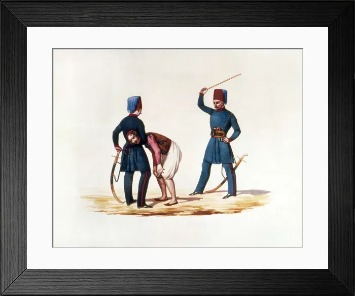 Framed Print : Ottoman Empire. Slave whipped by a Turkish soldier (18th c.). Litography. FRANCE. Paris. National Library. AISA / Everett Collection**US SALES ONLY** Framed Print : Ottoman Empire. Slave whipped by a Turkish soldier (18th c.). Litography. FRANCE. Paris. National Library. AISA / Everett Collection**US SALES ONLY**