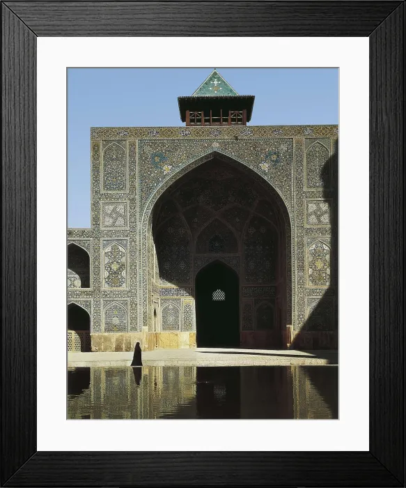 Framed Print : OSTAD ABU'L-QASIM, (17th c.). The Royal Mosque. ca. 1612 - 1630. IRAN. ESFAHAN. Esfahan. Royal Mosque (Masjid I-Shah). Persian art. Safavid period. Architecture