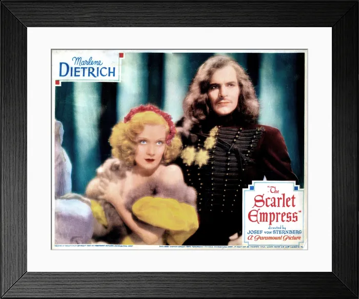 Framed Print : THE SCARLET EMPRESS, from left, Marlene Dietrich, John Lodge, 1934