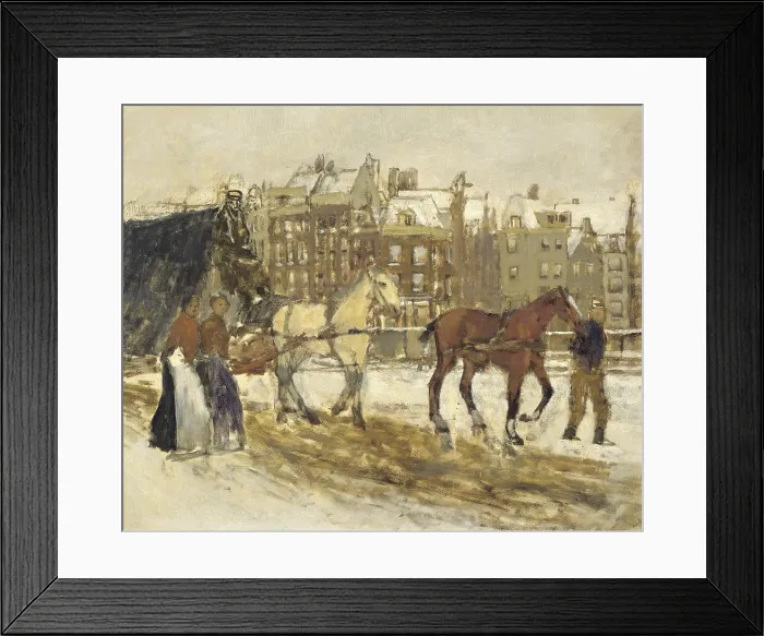 Framed Print : The Rokin, Amsterdam, by George Hendrik Breitner, 1923, Dutch oil painting on panel