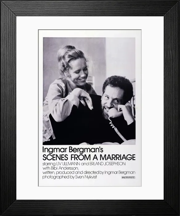 Framed Print : SCENES FROM A MARRIAGE, l-r: Liv Ullmann, Erland Josephson on poster art, 1973 Framed Print : SCENES FROM A MARRIAGE, l-r: Liv Ullmann, Erland Josephson on poster art, 1973