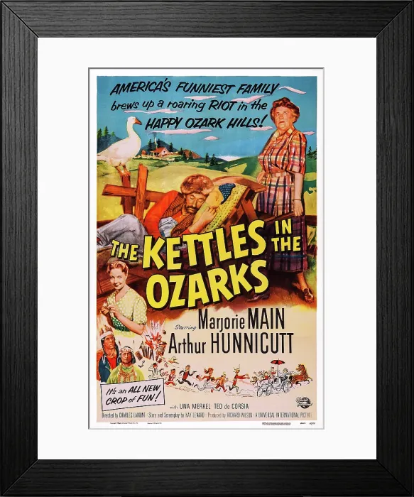 Framed Print : THE KETTLES IN THE OZARKS, US poster, from left: Una Merkel, Arthur Hunnicutt, Marjorie Main, 1956
