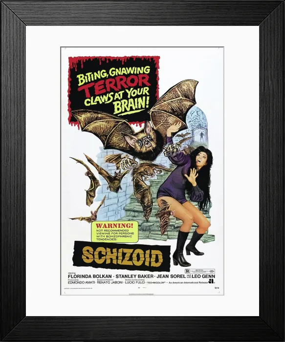 Framed Print : SCHIZOID, (reissue title), US poster, Florinda Bolkan, 1972