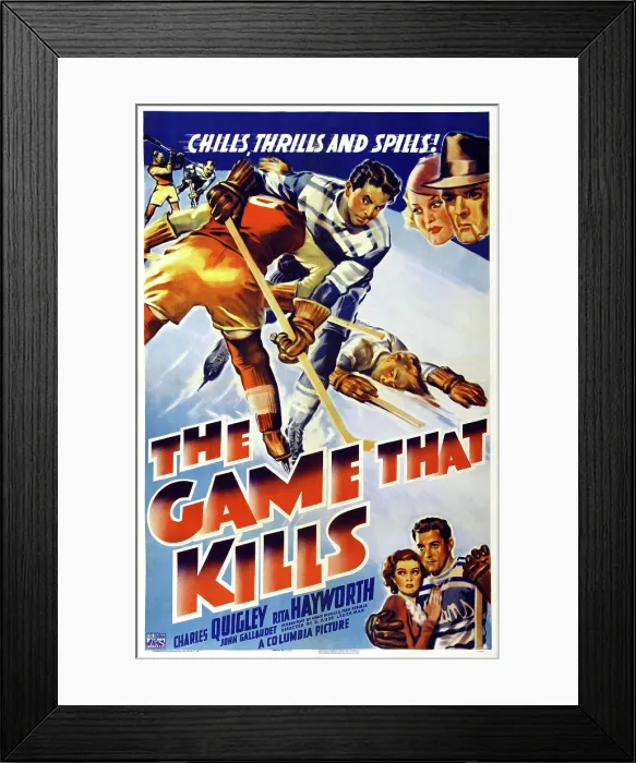 Framed Print : THE GAME THAT KILLS, center right: Charles Quigley, bottom from left: Rita Hayworth, Charles Quigley, 1937