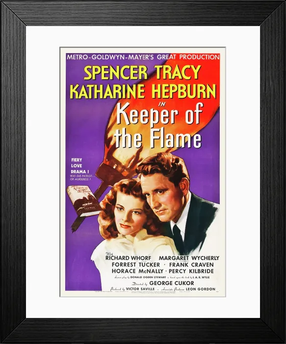 Framed Print : KEEPER OF THE FLAME, l-r: Katharine Hepburn, Spencer Tracy, 1942