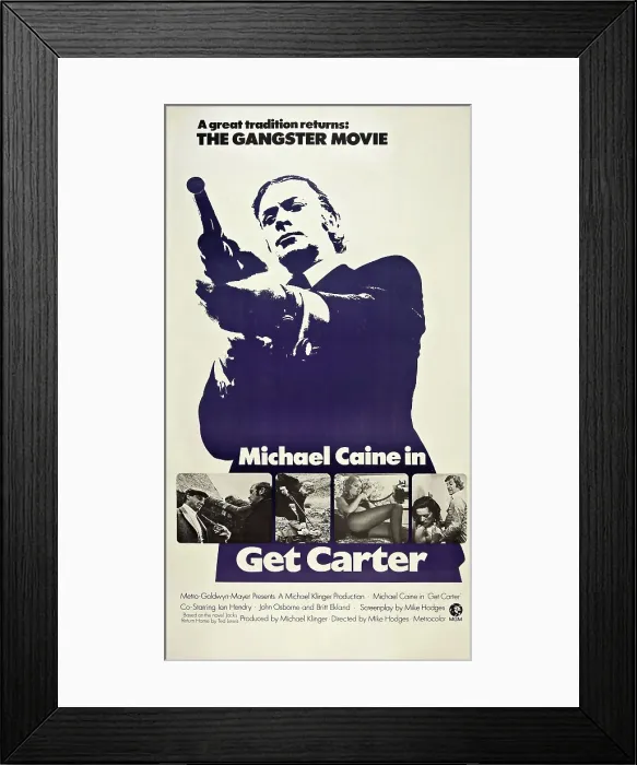 Framed Print : GET CARTER, US poster art, top: Michael Caine, 1971 Framed Print : GET CARTER, US poster art, top: Michael Caine, 1971
