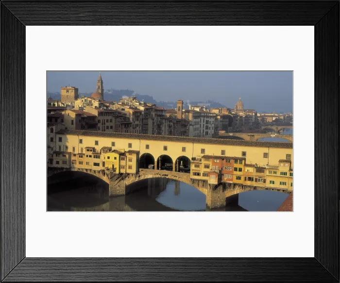 Framed Print : ITALY. TUSCANY. FLORENCE. Florence. Ponte Vecchio (1345) over the Arno river. AISA / Everett Collection**US SALES ONLY**