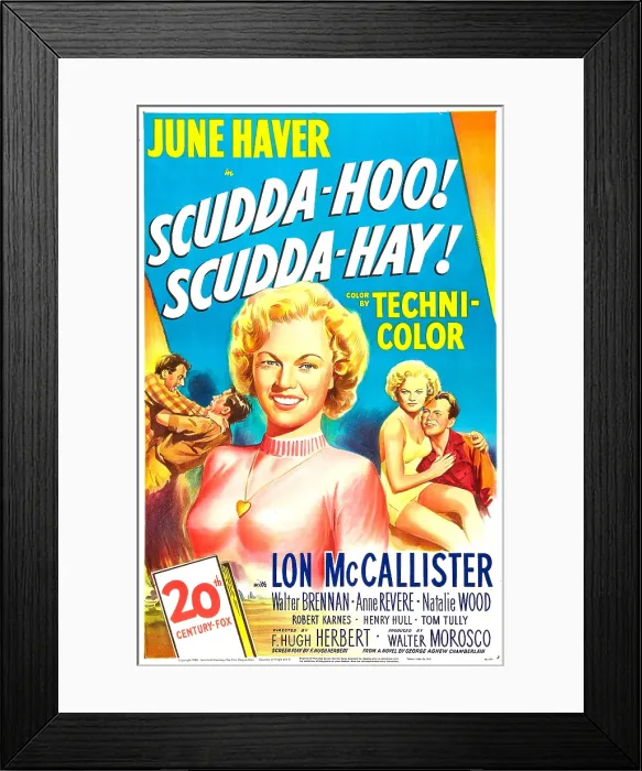 Framed Print : SCUDDA HOO! SCUDDA HAY!, (aka SUMMER LIGHTNING), US poster, June Haver (center), right: June Haver, Lon McCallister, 1948