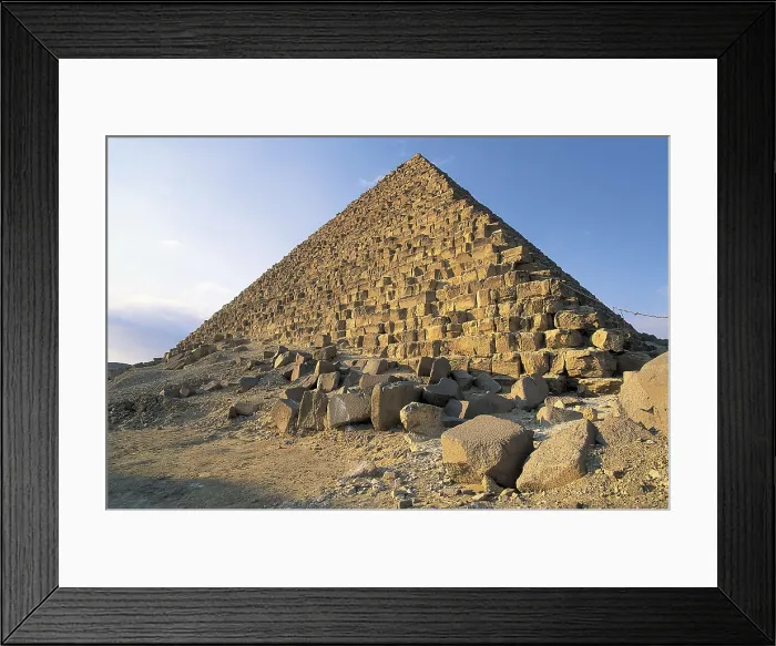 Framed Print : Menkaure's Pyramid. EGYPT. GIZA. Giza. Menkaure's Pyramid. Egyptian art. Old Kingdom. Architecture. AISA / Everett Collection**US SALES ONLY**