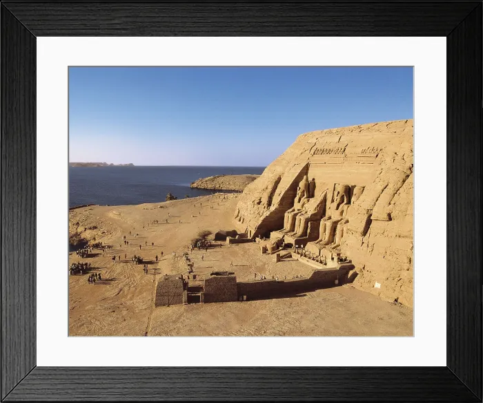Framed Print : Great Temple of Rameses II. EGYPT. ASWAN. Abu Simbel. Great Temple of Rameses II. Main entrance to the Great Temple. Egyptian art. New Kingdom. Architecture