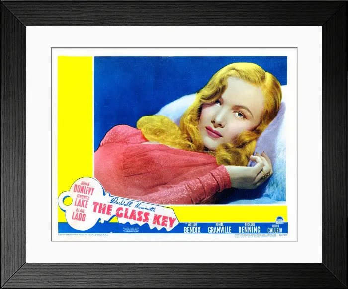 Framed Print : THE GLASS KEY, US lobbycard, Veronica Lake, 1942 Framed Print : THE GLASS KEY, US lobbycard, Veronica Lake, 1942