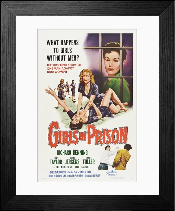Framed Print : GIRLS IN PRISON, US poster, Joan Taylor, 1956 Framed Print : GIRLS IN PRISON, US poster, Joan Taylor, 1956