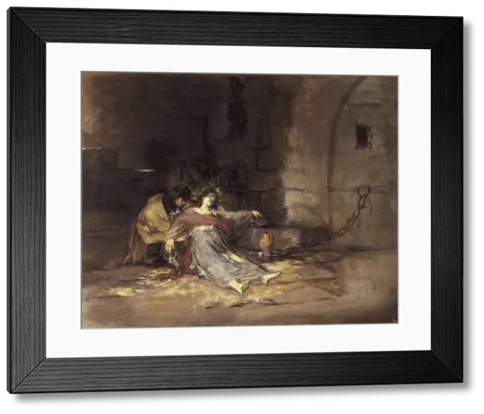 Framed Print : LUCAS VELAZQUEZ, Eugenio (1817-1870). Chained woman. Romanticism. Oil on canvas. SPAIN. Madrid. Prado Museum. AISA / Everett Collection**US SALES ONLY**