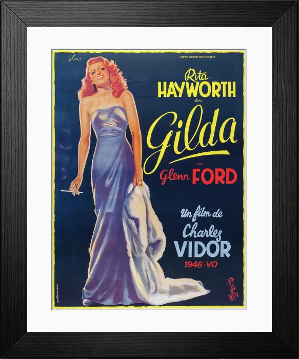 Framed Print : GILDA, Rita Hayworth on French poster, 1946 Framed Print : GILDA, Rita Hayworth on French poster, 1946