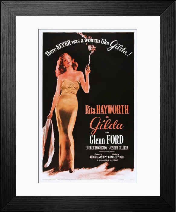 Framed Print : GILDA, Rita Hayworth on 1950s poster art, 1946 Framed Print : GILDA, Rita Hayworth on 1950s poster art, 1946