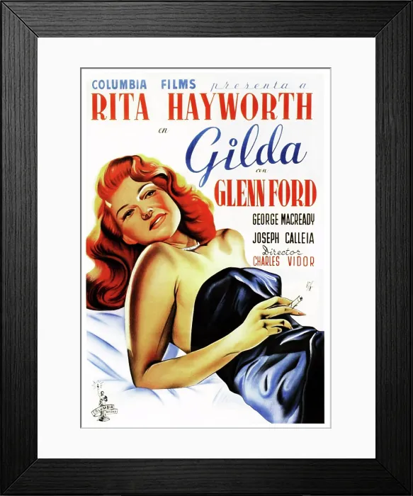 Framed Print : GILDA, Rita Hayworth on Spanish poster art, 1946 Framed Print : GILDA, Rita Hayworth on Spanish poster art, 1946