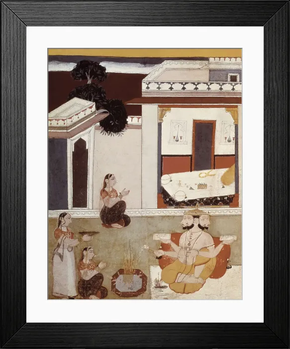 Framed Print : Woman Making an Offering to Brahma. 1720. Hindu art. Miniature Painting. FRANCE. Paris. Guimet Museum. Proc: INDIA. RAJASTHAN. AISA / Everett Collection**US SALES ONLY** Framed Print : Woman Making an Offering to Brahma. 1720. Hindu art. Miniature Painting. FRANCE. Paris. Guimet Museum. Proc: INDIA. RAJASTHAN. AISA / Everett Collection**US SALES ONLY**