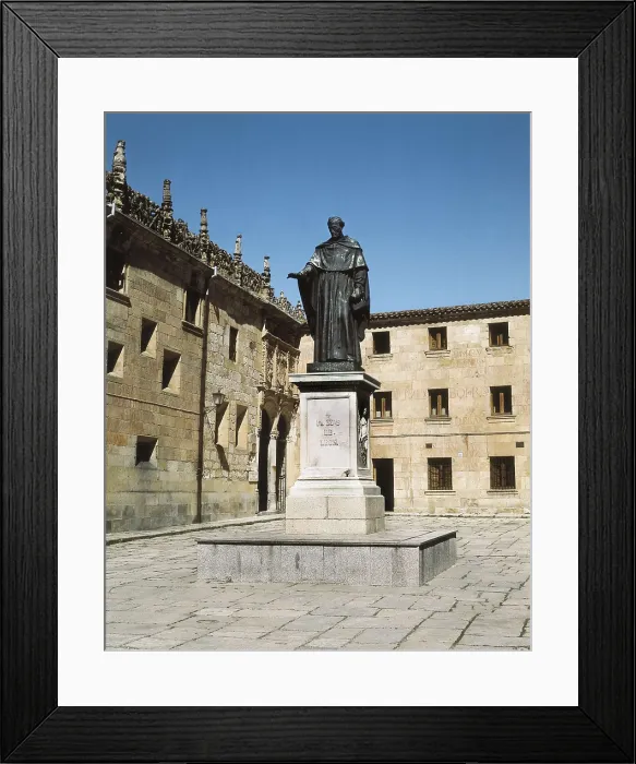 Framed Print : LEON, Fray Luis de (1528-1591). Statue of Fray Luis de Leon. Sculpture on bronze. SPAIN. CASTILE AND LEON. Salamanca. University of Salamanca