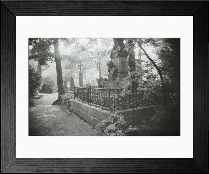 Framed Print : LAVERETSKY, Nikolai (19th century). Tomb of Dostoievsky. ca. 1881. RUSSIA. Saint Petersburg. Alexander Nevsky Lavra. Sculpture. AISA / Everett Collection**US SALES ONLY**