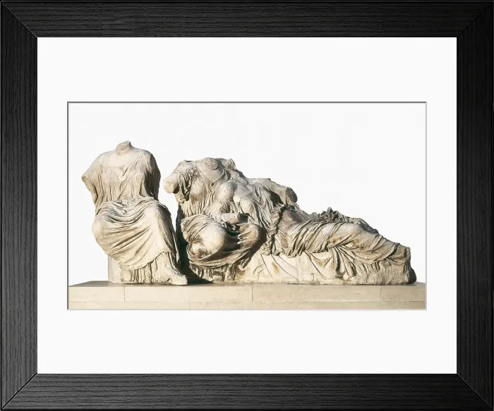 Framed Print : PHIDIAS (490 -431 BC). Figures of 3 goddesses from the east pediment of the Parthenon. 438 - 432 BC. Hestia or Vesta, Dione and Aphrodite. Classical Greek art Framed Print : PHIDIAS (490 -431 BC). Figures of 3 goddesses from the east pediment of the Parthenon. 438 - 432 BC. Hestia or Vesta, Dione and Aphrodite. Classical Greek art
