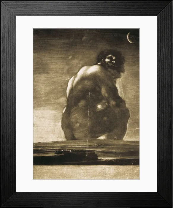 Framed Print : GOYA Y LUCIENTES, Francisco de (1746-1828). The Colossus. 1810-1818. Watered ink on paper. Etching. SPAIN. Madrid. National Library. AISA / Everett Collection**US SALES ONLY**