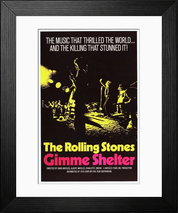 Framed Print : GIMME SHELTER, US poster art, the Rolling Stones, (aka Bill Wyman, Mick Jagger, Keith Richards), 1970