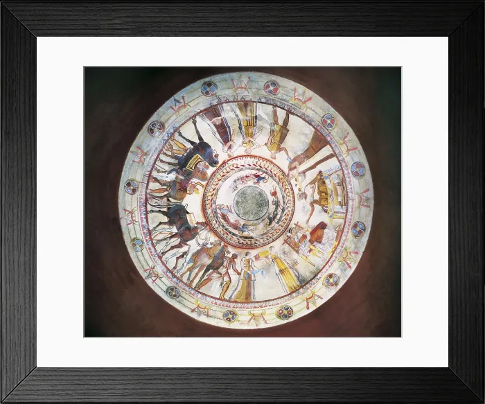 Framed Print : Thracian Tomb of Kazanlak. 310 -299 BC. BULGARIA. Kazanlak. Thracian Tomb of Kazanlak. Cupola from the burial chamber. Thracian art. Fresco Framed Print : Thracian Tomb of Kazanlak. 310 -299 BC. BULGARIA. Kazanlak. Thracian Tomb of Kazanlak. Cupola from the burial chamber. Thracian art. Fresco