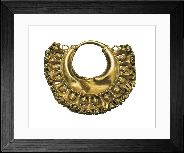 Framed Print : Treasure of Aliseda. 7th c. BC. Gold earring. Tartessian art. Jewelry. SPAIN. Madrid. National Museum of Archaeology. Proc: SPAIN. Aliseda Framed Print : Treasure of Aliseda. 7th c. BC. Gold earring. Tartessian art. Jewelry. SPAIN. Madrid. National Museum of Archaeology. Proc: SPAIN. Aliseda