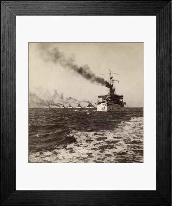 Framed Print : The Great White Fleet led by the flagship, USS Connecticut, 1907 (BSLOC_2017_2_84)