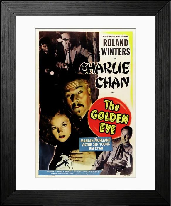 Framed Print : THE GOLDEN EYE, US poster art, left from top: Mantan Moreland, Victor Sen Young, Wanda McKay, Roland Winters, bottom right: Tim Ryan, 1948