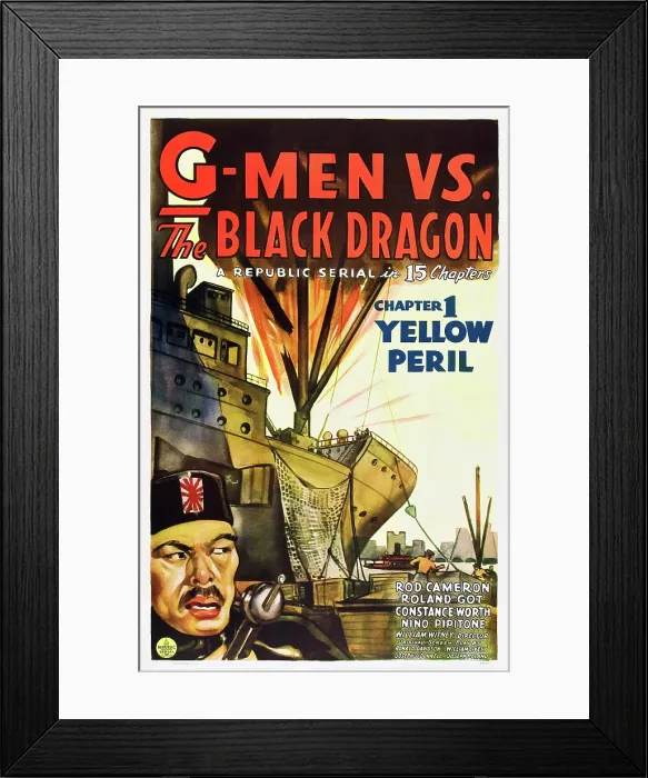 Framed Print : G-MEN VS. THE BLACK DRAGON, Rod Cameron in Chapter 1: Yellow Peril, 1943 Framed Print : G-MEN VS. THE BLACK DRAGON, Rod Cameron in Chapter 1: Yellow Peril, 1943