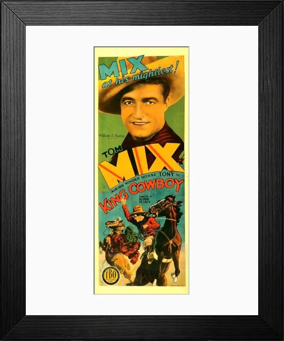 Framed Print : KING COWBOY, top: Tom Mix, 1928