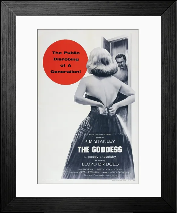 Framed Print : THE GODDESS, US poster art, from left: Kim Stanley, Lloyd Bridges, 1958