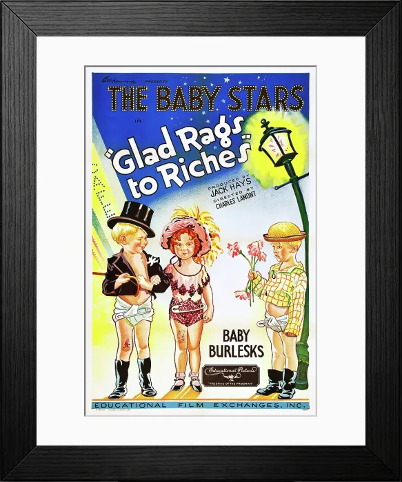 Framed Print : GLAD RAGS TO RICHES, US poster art, center: Shirley Temple, 1933 Framed Print : GLAD RAGS TO RICHES, US poster art, center: Shirley Temple, 1933