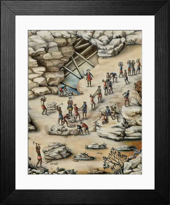 Framed Print : Brazil (18th c.). Slaves in a diamond mine. AISA / Everett Collection**US SALES ONLY** Framed Print : Brazil (18th c.). Slaves in a diamond mine. AISA / Everett Collection**US SALES ONLY**