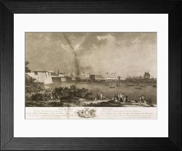 Framed Print : Cadiz. Harbour. Engraving. SPAIN. Madrid. National Library. AISA / Everett Collection**US SALES ONLY**