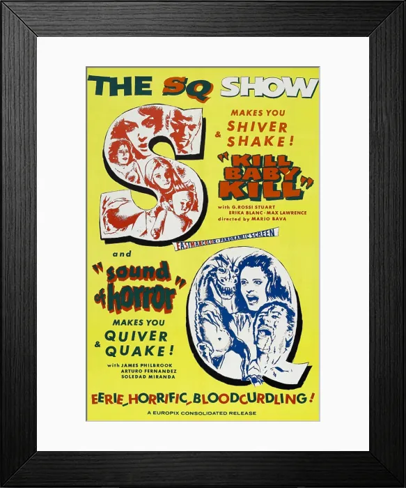 Framed Print : KILL BABY, KILL, (aka OPERAZIONE PAURA, aka KILL BABY KILL!), on double bill poster with Sound Of Horror, 1966