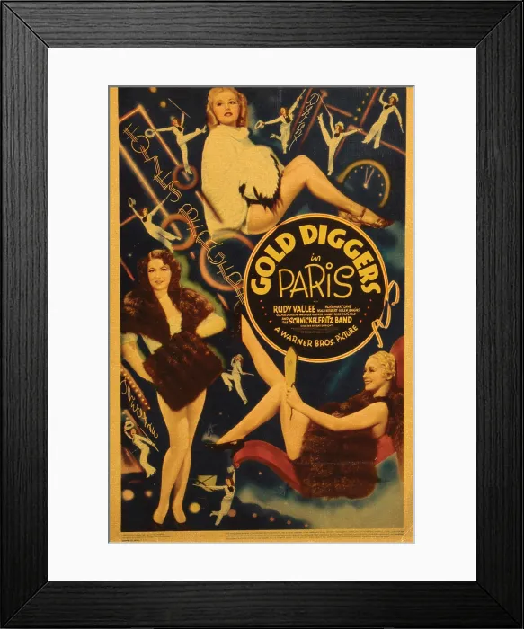 Framed Print : GOLD DIGGERS IN PARIS, poster art, 1938