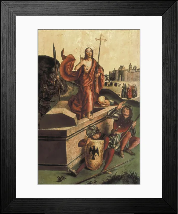 Framed Print : BERRUGUETE, Pedro (1450-1504). Resurrection of Christ. end 15th c. Castilian school. Renaissance art. Oil on wood. SPAIN. Sevilla. Fine Arts Museum Framed Print : BERRUGUETE, Pedro (1450-1504). Resurrection of Christ. end 15th c. Castilian school. Renaissance art. Oil on wood. SPAIN. Sevilla. Fine Arts Museum